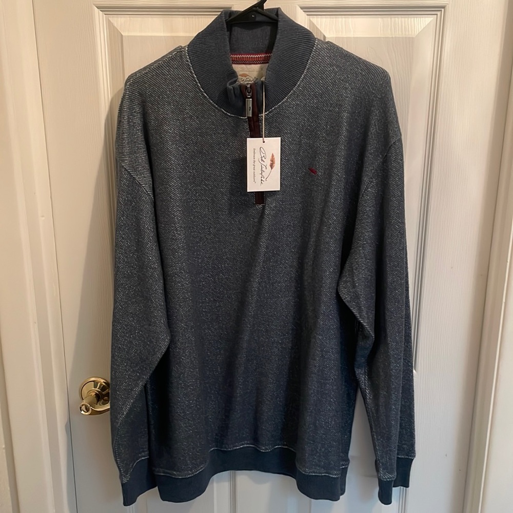 Large heather blue pullover sweater by Bob Timberlake